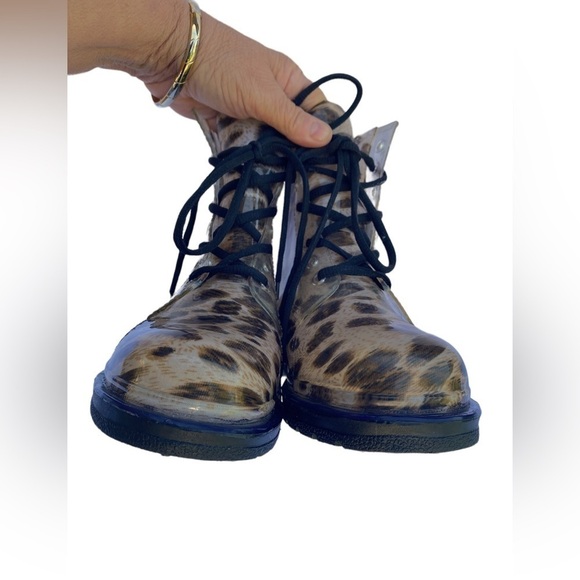 Chemistry Leopard Kelly Martin RainBoots Tan Women 7 - Picture 6 of 15